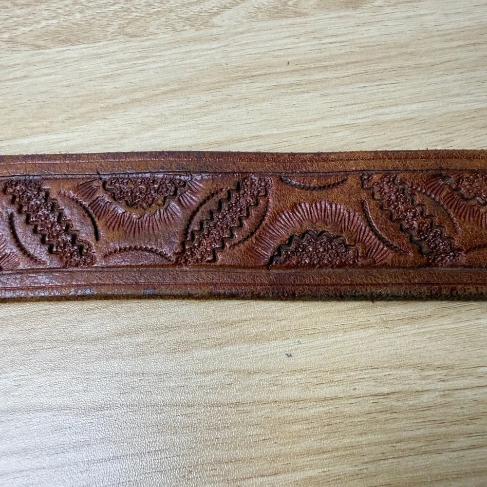 Hand Tooled Leather Belt Strap Mens 36 Southwestern Mexico Cowboy Equestrian